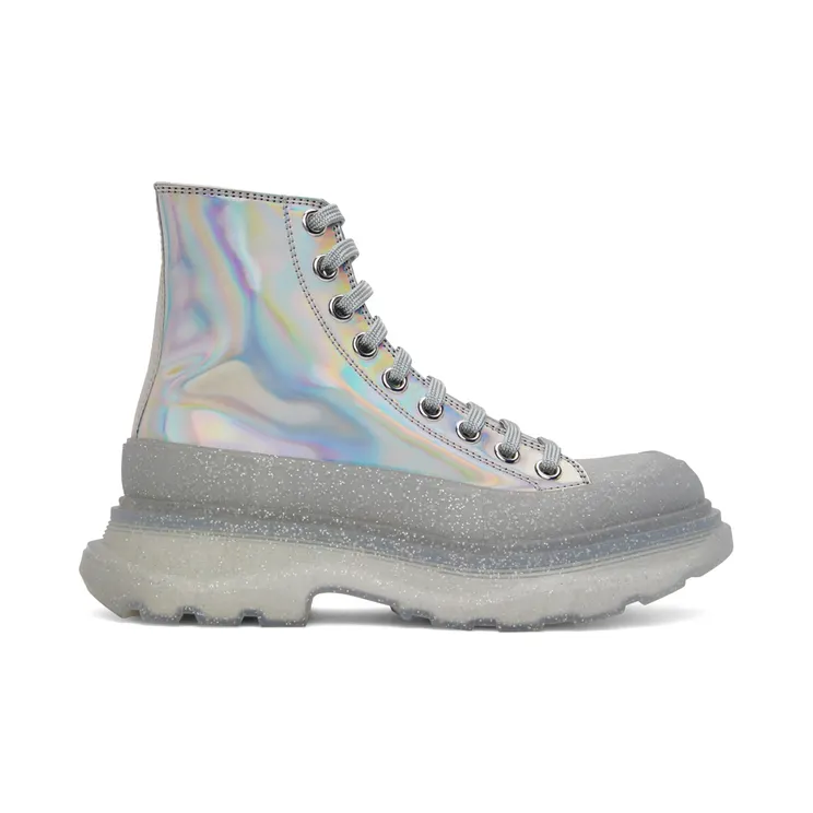 Alexander McQueen Silver Tread Slick High Sneakers (697088W4T71)