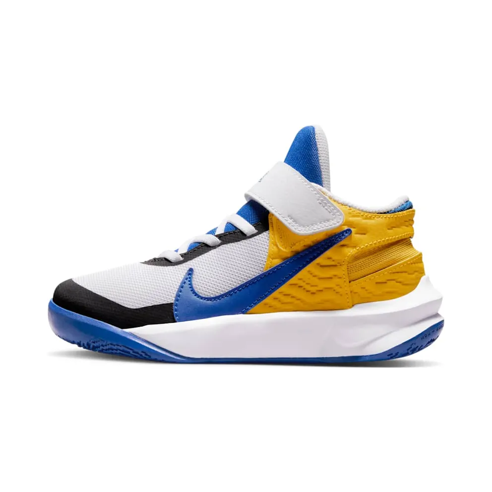 Nike Team Hustle D 10 FlyEase White Yellow Ochre Game Royal (DZ2761-141)