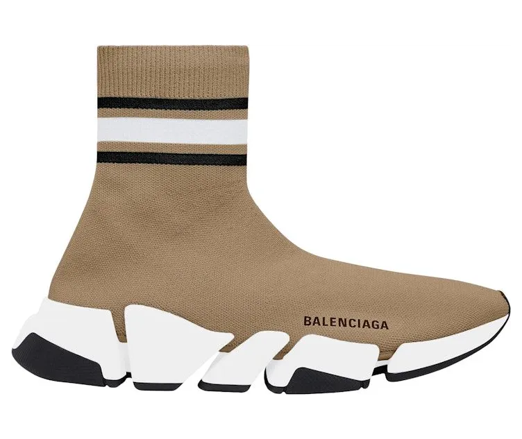 Balenciaga Speed 2.0 Recycled Knit Beige Stripes (674617W2F619119)