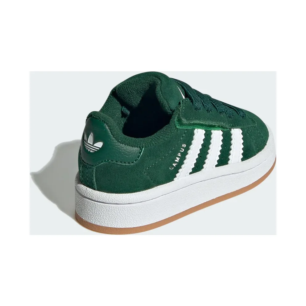 adidas Campus 00s Comfort Closure Elastic Lace Shoes Kids Dark Green / Cloud White / Gum (JI4333)