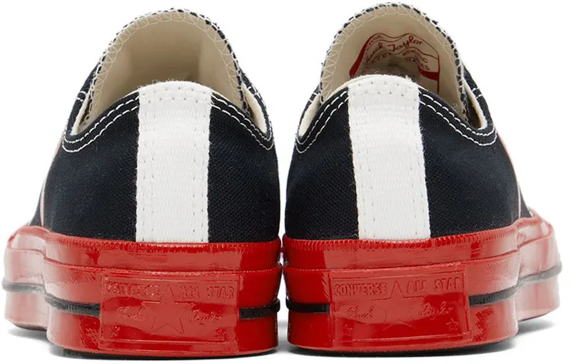 Comme des Garçons Play Off-White & Red Converse Edition Chuck 70 Low-Top Sneakers (P1K123)