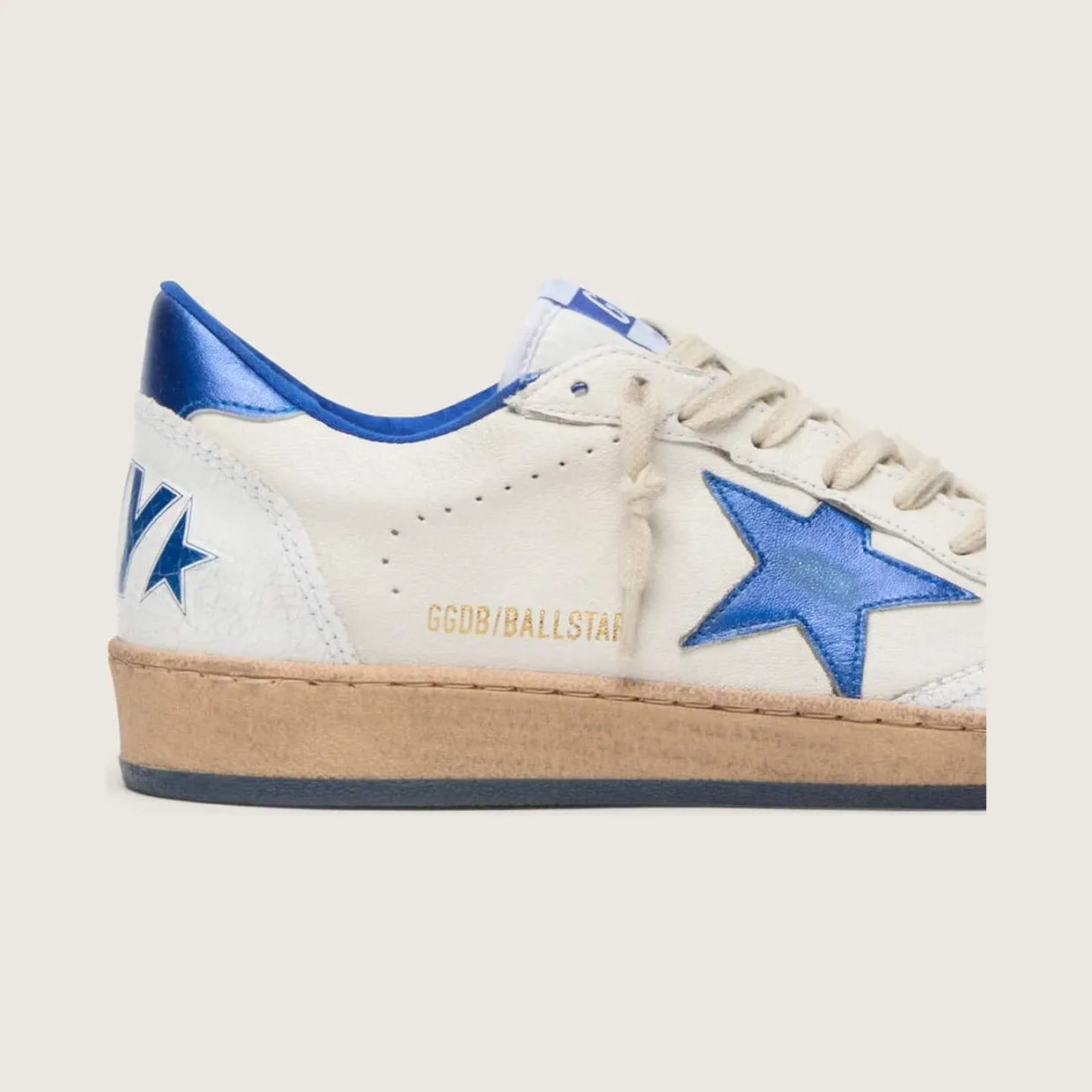 Golden Goose Women’S Ball Star Wishes In White Nappa Leather With Bright Blue Star And Heel Tab (GWF00117.F005822.10793) (4)