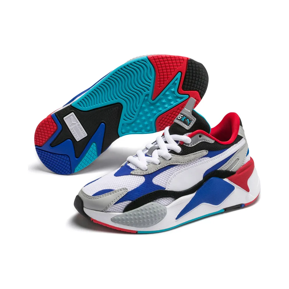 Puma RS-X 3 Puzzle White Blue Red (GS) Puma White/Dazzling Blue-High Rise (372357-05)