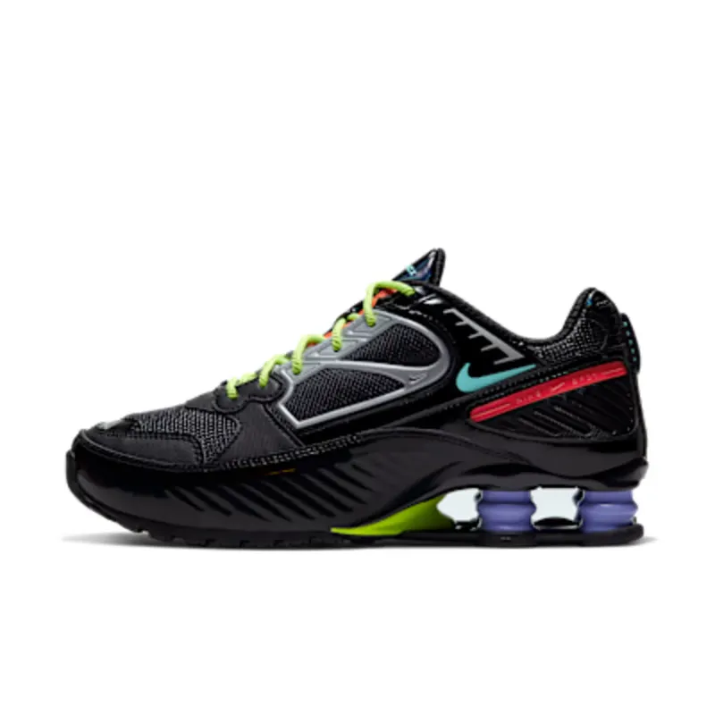 Nike Shox Enigma “Black / Metallic Silver / Bright Crimson / Aurora Green” (CT3453-001)