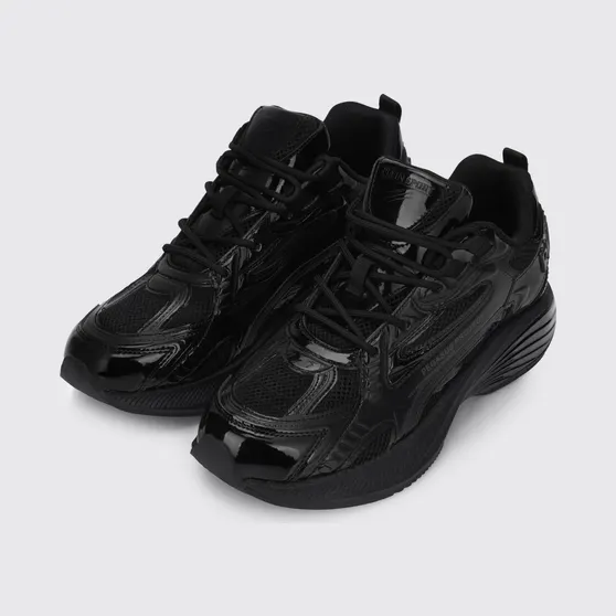 Plein Sport Pegasus Project Mesh And Patent Leather Sneakers Black (FAESUSC0848STE003N0202)