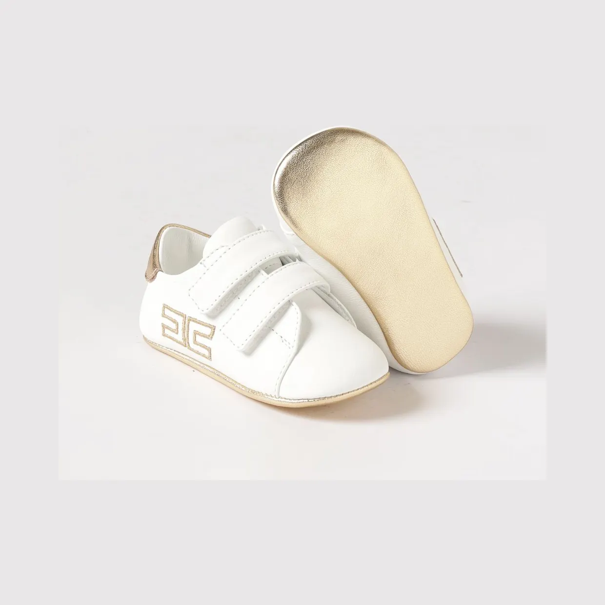 Elisabetta Franchi Leather Sneakers Ivory (F0A9E04631731B093)