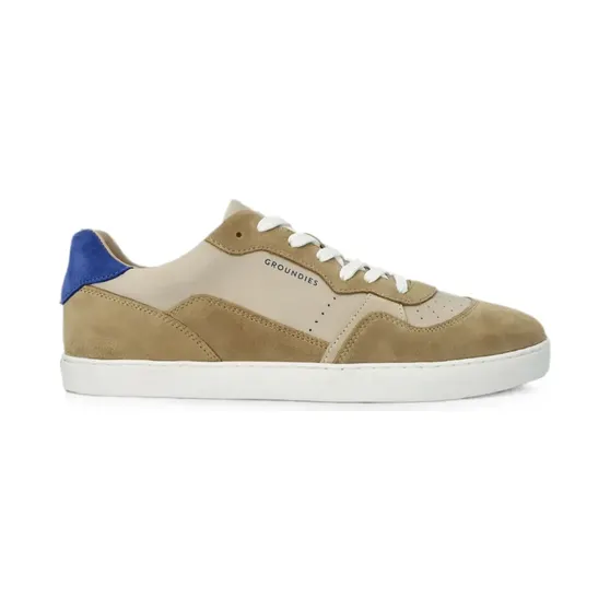 GROUNDIES Nova geperforeerde sneakers met vlakken – Beige (GND12011242)