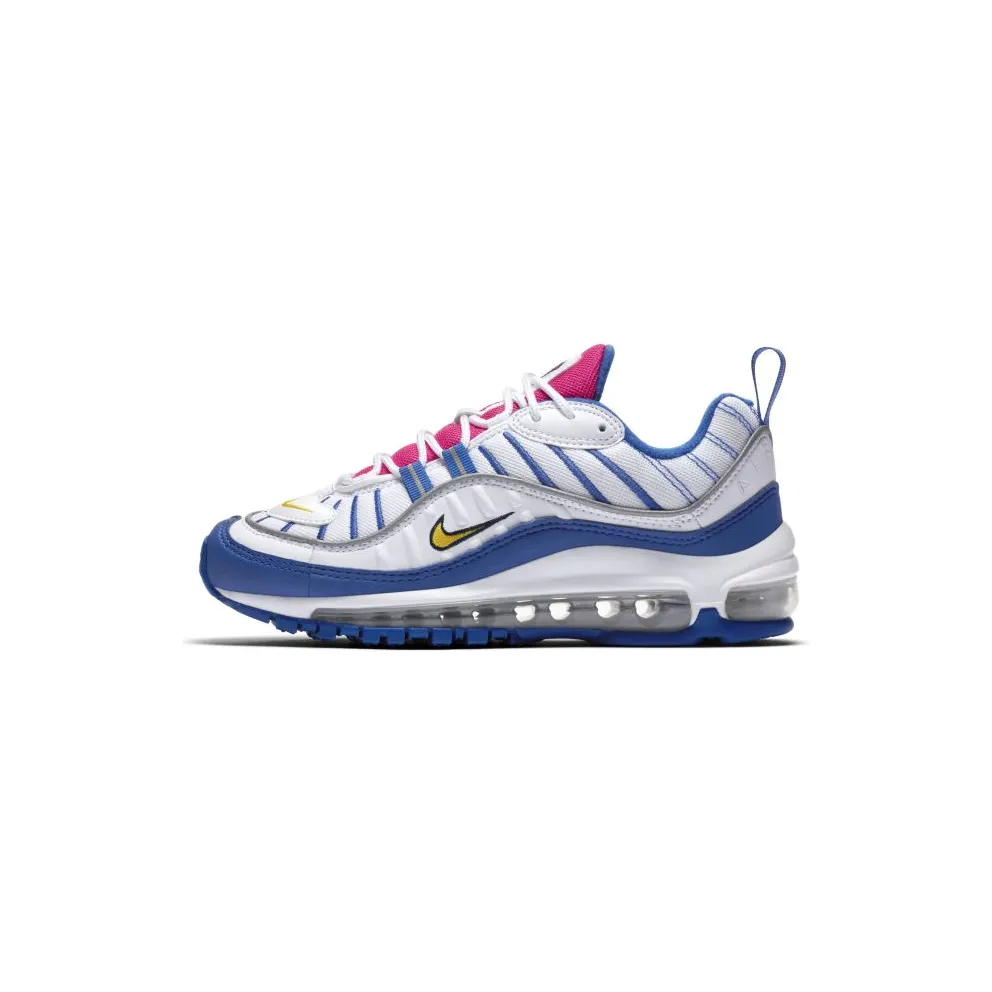 Nike Air Max 98 White Indigo Force (GS) White/Indigo Force-Laser Fuchsia-Amarillo (BV4872-101)