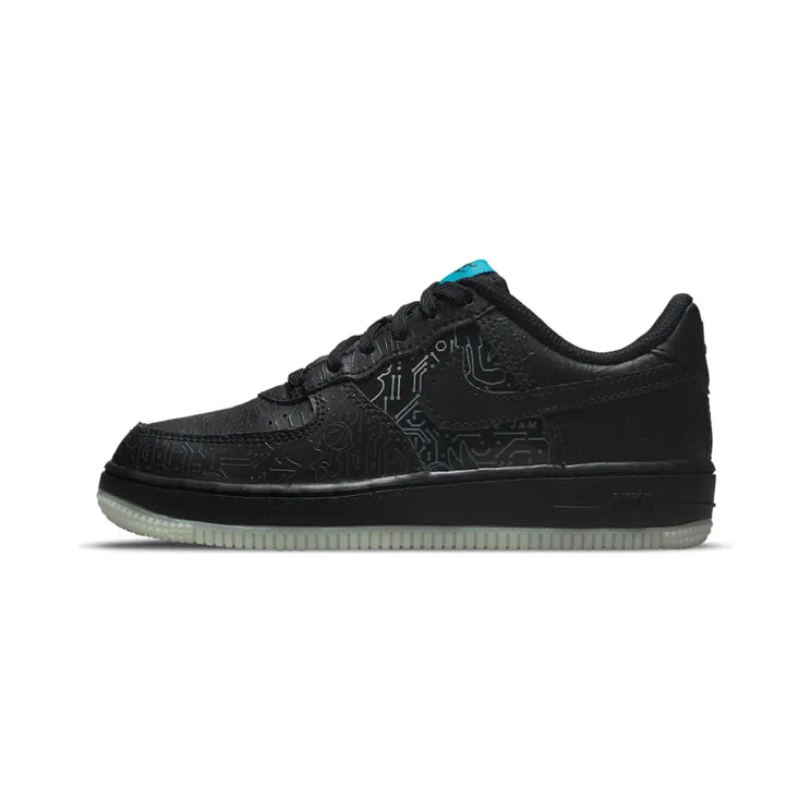 Nike Air Force 1 Low Computer Chip Space Jam (PS) “Black / Light Blue Fury” (DN1438-001)