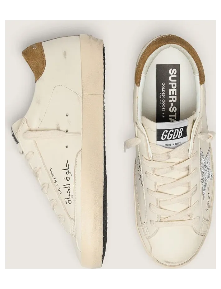 Golden Goose Women’S Super-Star In Nappa With Silver Glitter Star And All-Over Lettering (GWF00101.F007130.10747) (3)