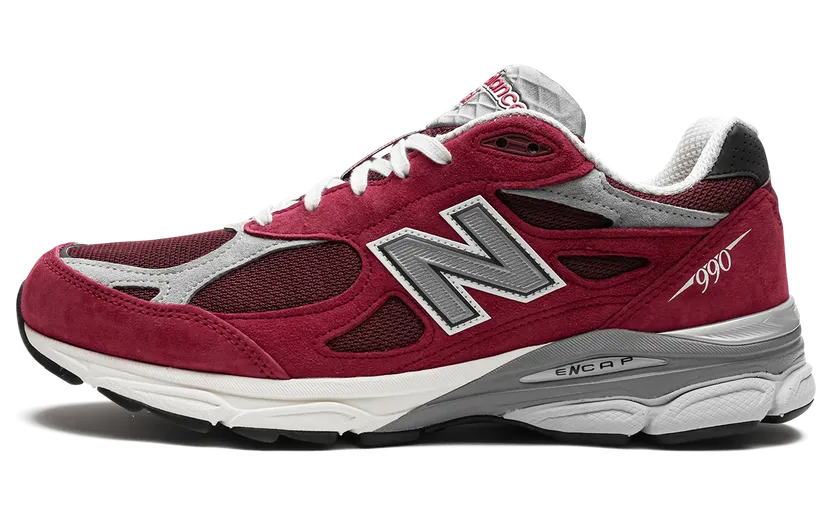 New Balance Red Made In USA 990v3 Sneakers – “Scarlet / Marblehead” (M990TF3)