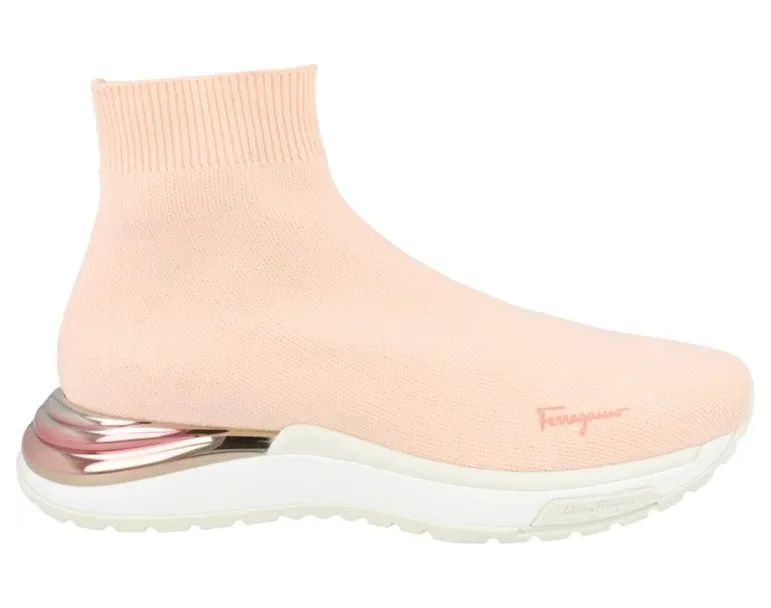 Ferragamo Ninette High-Top Sock Sneakers Pink (030177-751253-1C)