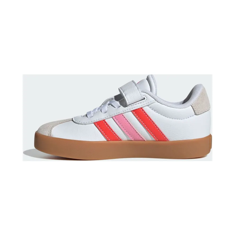 Adidas VL Court 3.0 Skateboard Shoes Kids Cloud White / Bright Red / Bliss Pink (JH6318)