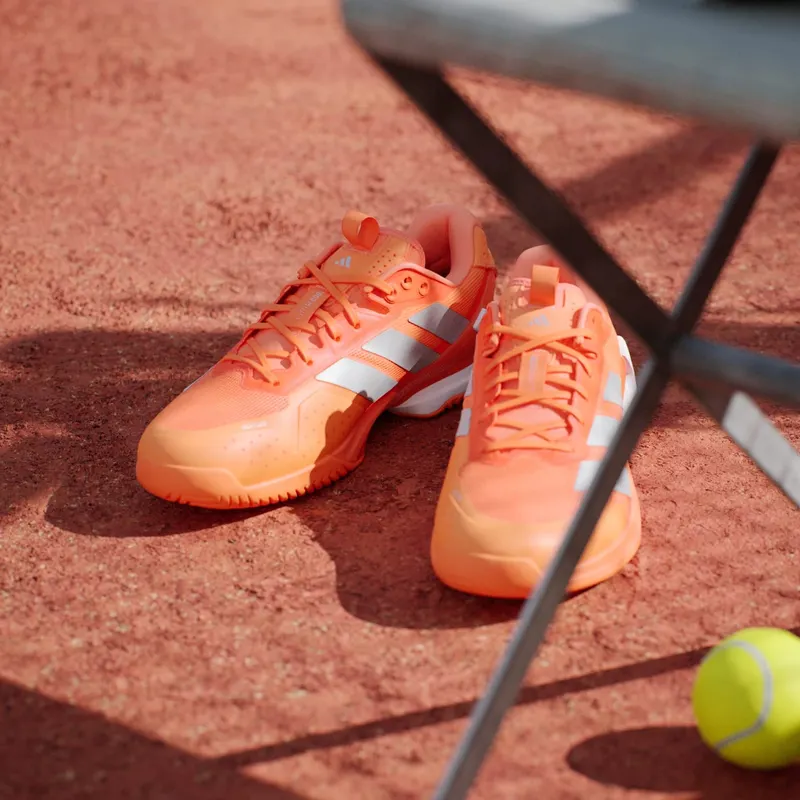 Adidas Adizero Ubersonic 5 Tennis Shoes Lucid Orange / Silver Metallic / Core Black (JR1734)