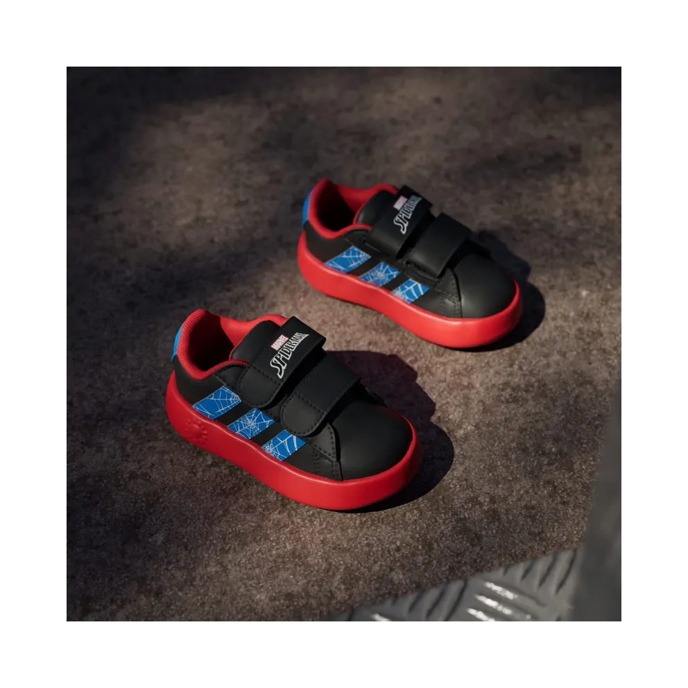 Adidas adidas x Marvel Spider-Man Grand Court Kids Core Black / Bright Blue / Pure Ruby (JQ7828)