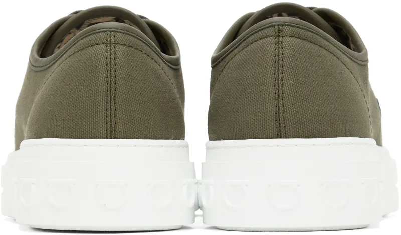 Salvatore Ferragamo Green Recycled Cotton Sneakers (753484 020709023)