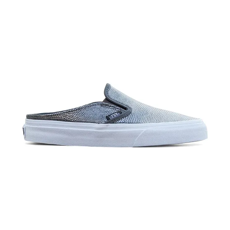 Vans Classic Slip-On Mule Embossed Leather Grey True White (VN04KTIDQ)