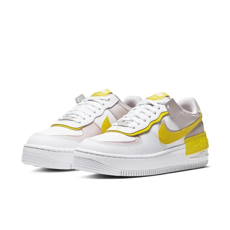Nike Air Force 1 Shadow White Barely Rose (W) White/Barely Rose-Platinum Violet-Speed Yellow (CJ1641-102)
