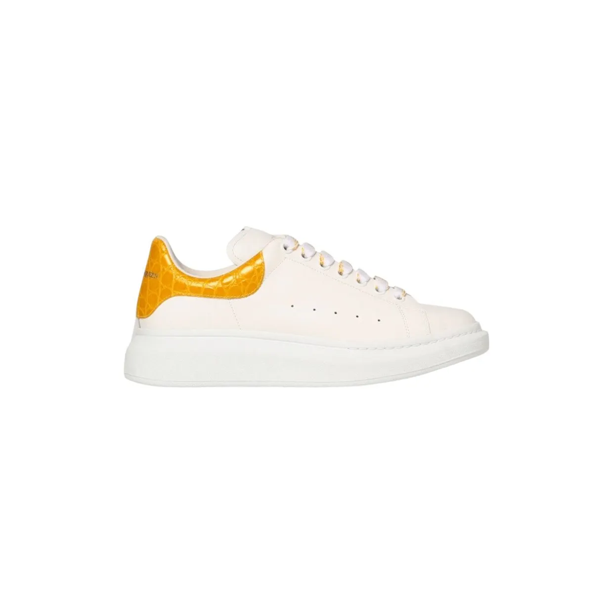 Alexander McQueen Oversized White Orange Yellow Croc (625162 WHYB8 9429)