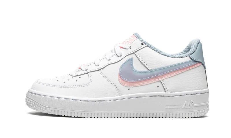 Nike Air Force 1 LV8 GS “Double Swoosh – White / Blue / Pink” (CW1574-100)