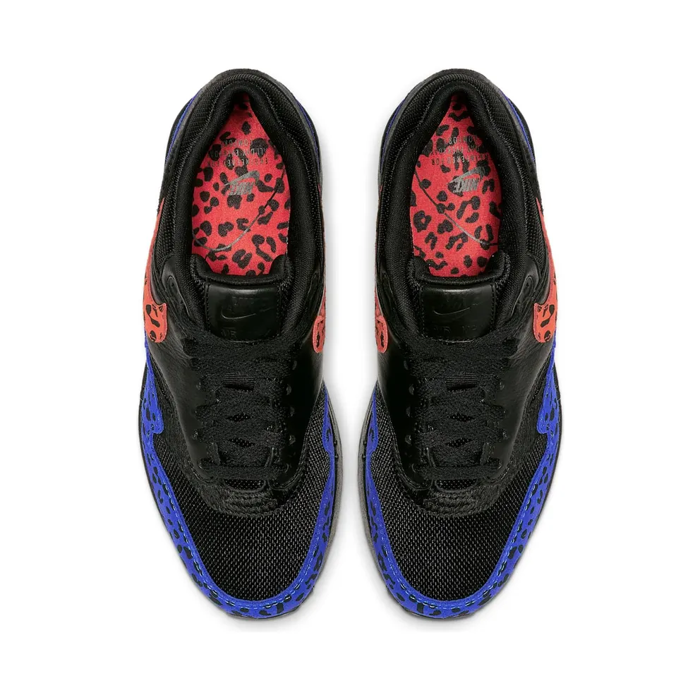 Nike Air Max 1 Black Leopard (W) Black/Red-Royal (BV1977-001)