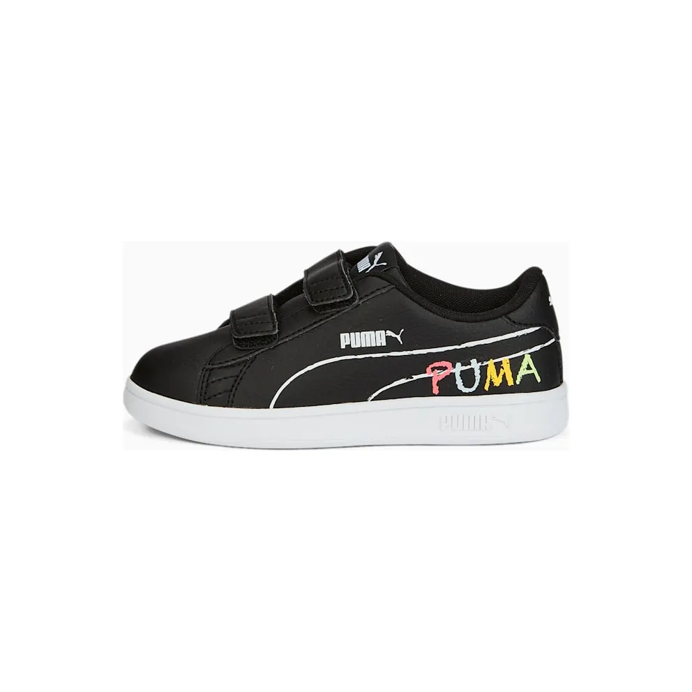 Puma Smash v2 Home School White/Blue/Black (386200-01)