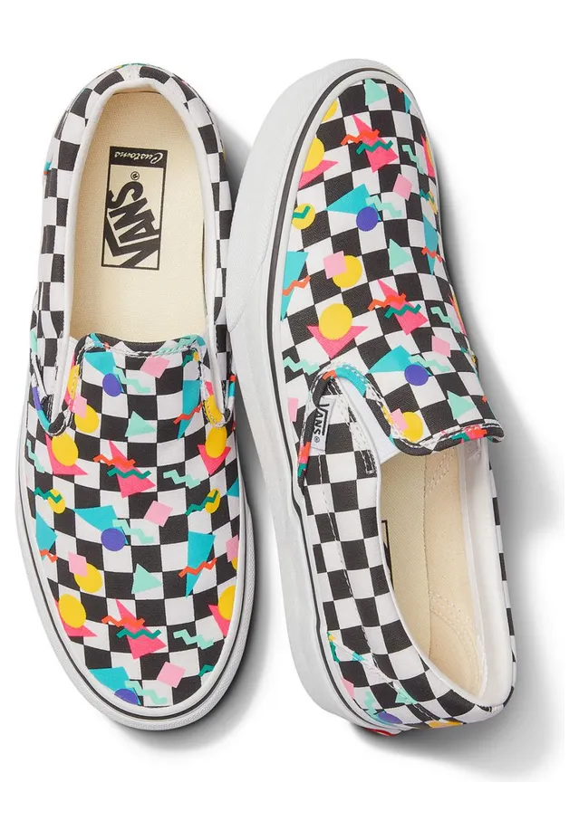 VANS Gepersonaliseerde Geometric Checkerboard Slip-on Multicolour (VN0A3VC0123)
