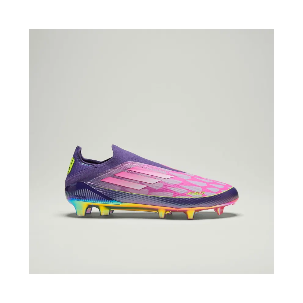 adidas F50 Elite Lamine Yamal Laceless Firm Ground Boots “Purple / Cloud White / Lucid Lemon” (JS0560)