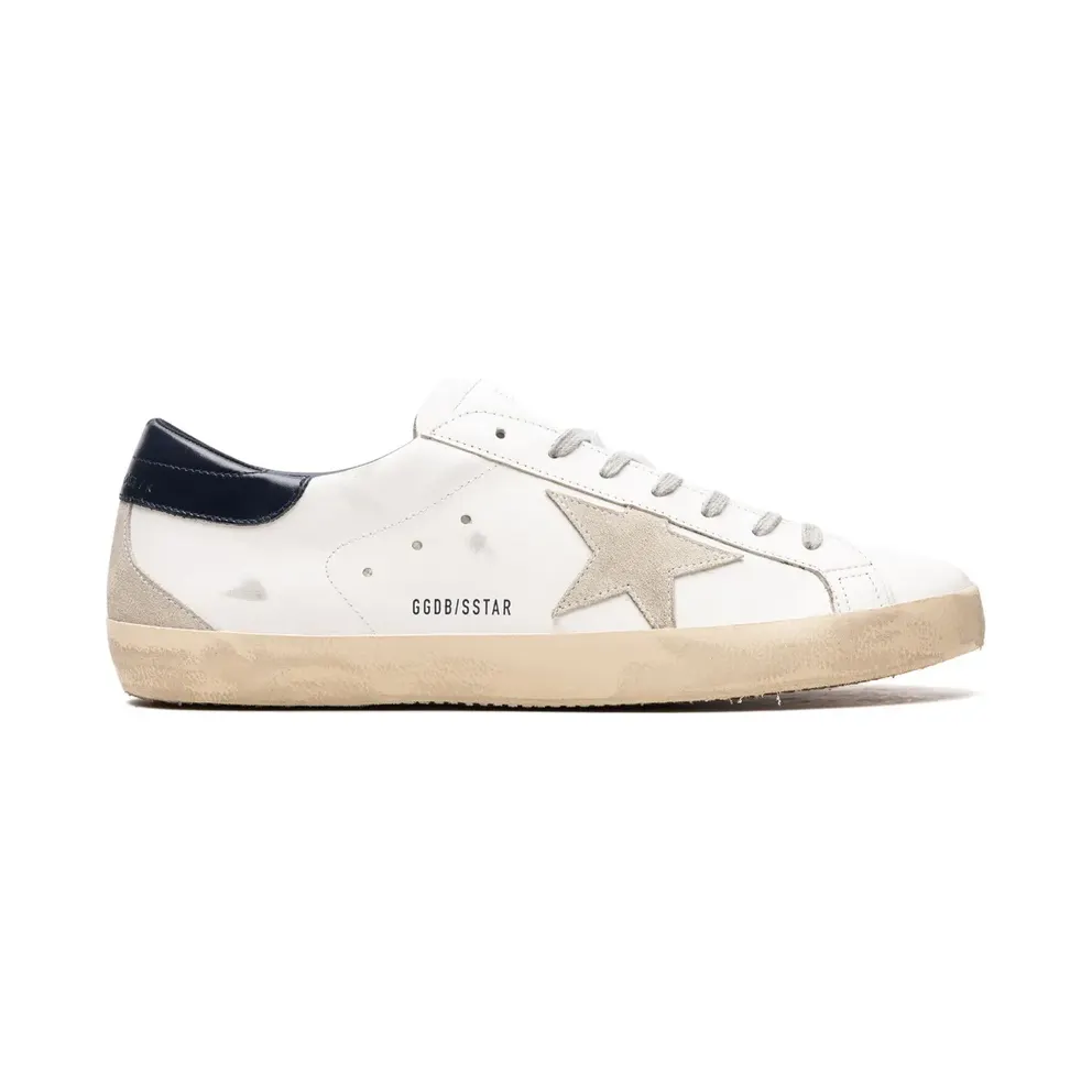 Golden Goose Super-Star with suède ster and Blue hiellus – White (GMF00102F000311)