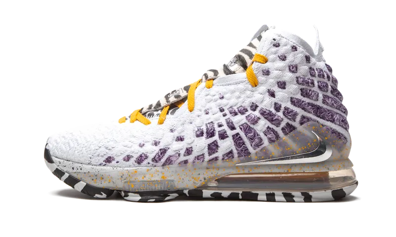 Nike LeBron 17 Bron 2K Playoffs White/Gold/Purple (BQ3177 101)
