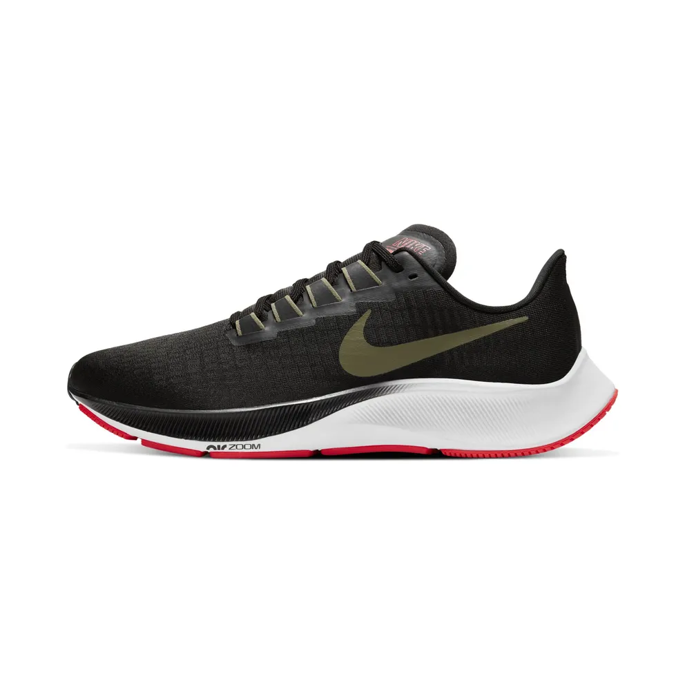 Nike Air Zoom Pegasus 37 Black Olive Aura Black/Olive Aura-Laser Crimson-Medium Olive (BQ9646-004)