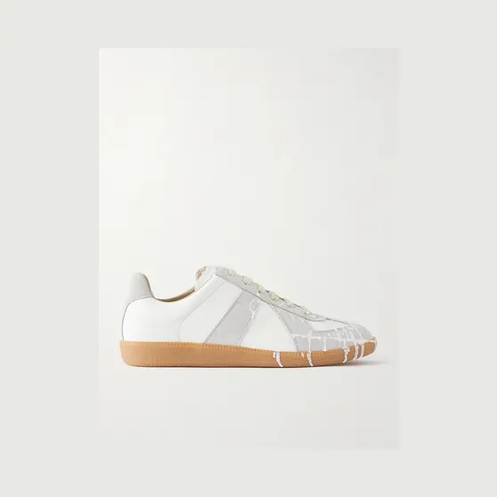 Maison Margiela Replica Paint-Splattered Leather Sneakers White (S57WS0517)