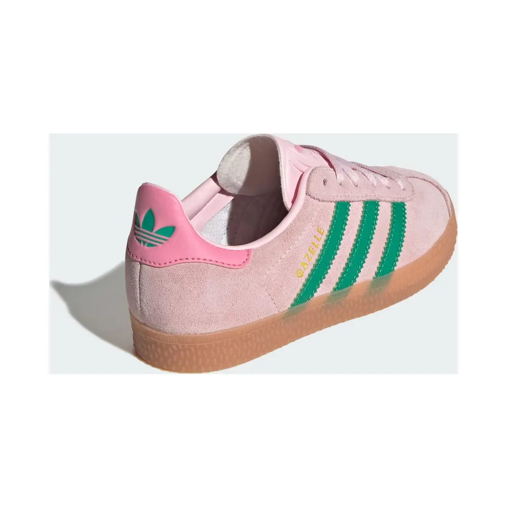 Adidas Gazelle Shoes Kids Clear Pink / Court Green / Bliss Pink (JP7133)