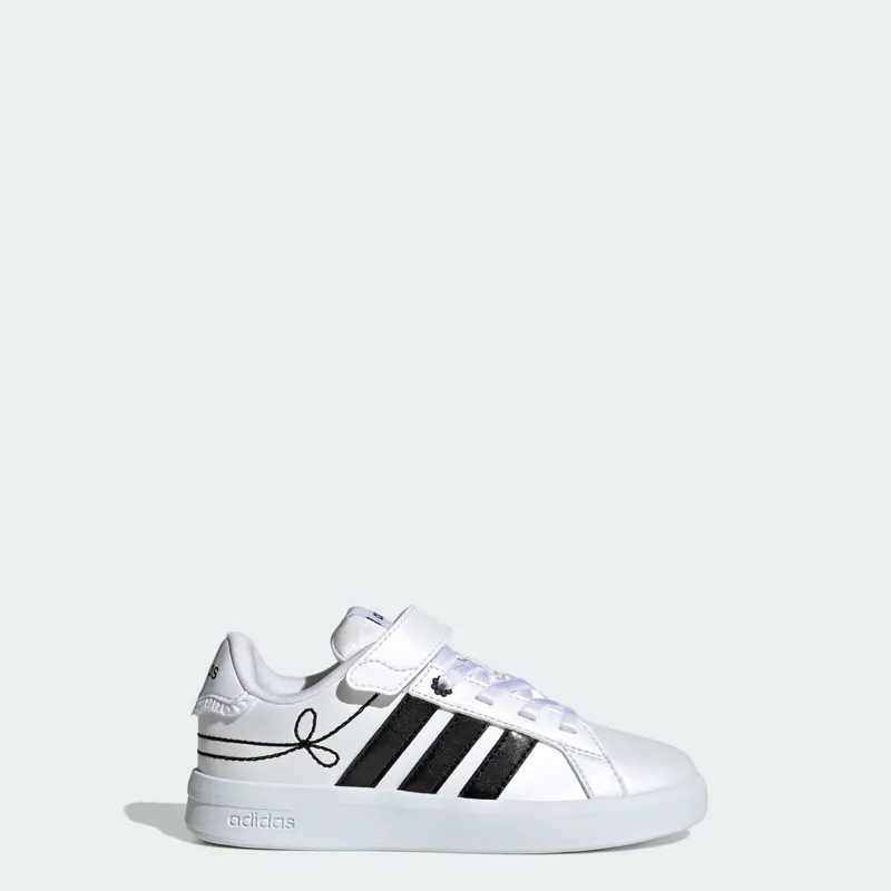 Adidas GRAND COURT 3.0 Shoes KIDS Cloud White / Core Black / Hi-Res Yellow (KH8835)