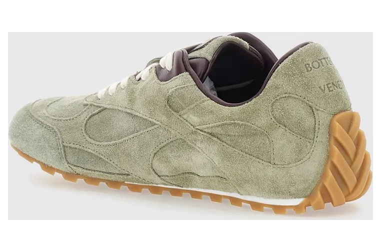 Bottega Veneta Orbit Flash Suede Sneakers with Notched Sole Beige (867941V3MS03063) (2)