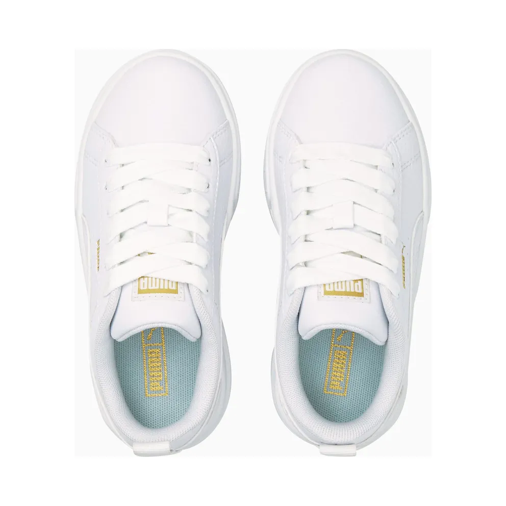 PUMA Mayze Leather Kids’ White/Gold (384528-01)