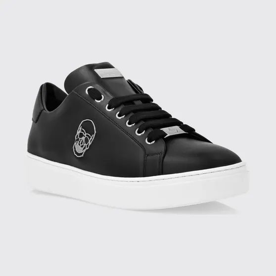 Philipp plein Skull Print Smooth Leather Low-Top Sneakers White 1 (LADSUSC0789PLE005N0102)