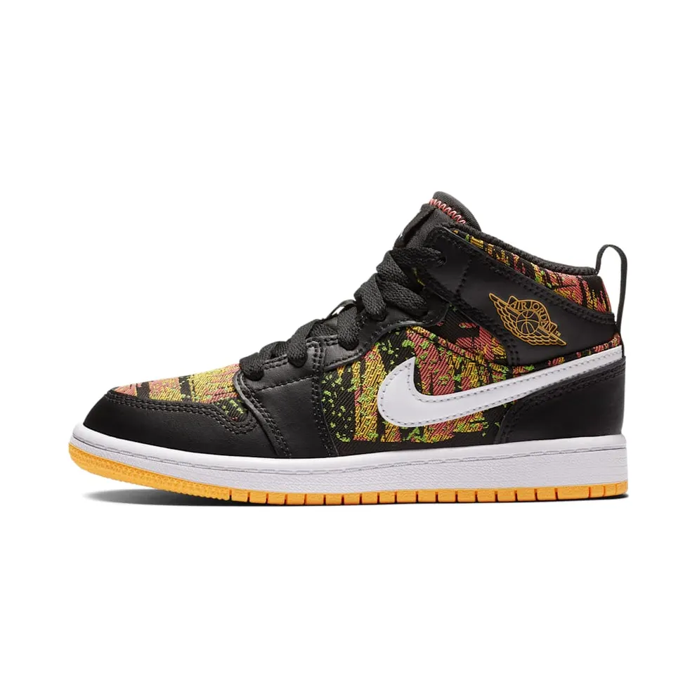 Jordan 1 Mid Black Laser Orange Bright Melon (PS)