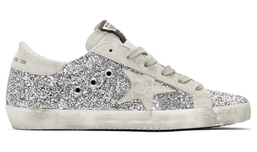Golden Goose SSENSE Exclusive Silver Glitter Superstar Silver (F37WS590.A49)