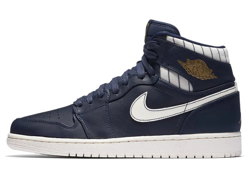 Air Jordan 1 Retro High ‘Jeter’ Midnight Navy/Metallic Gold-Sail (715854-402)
