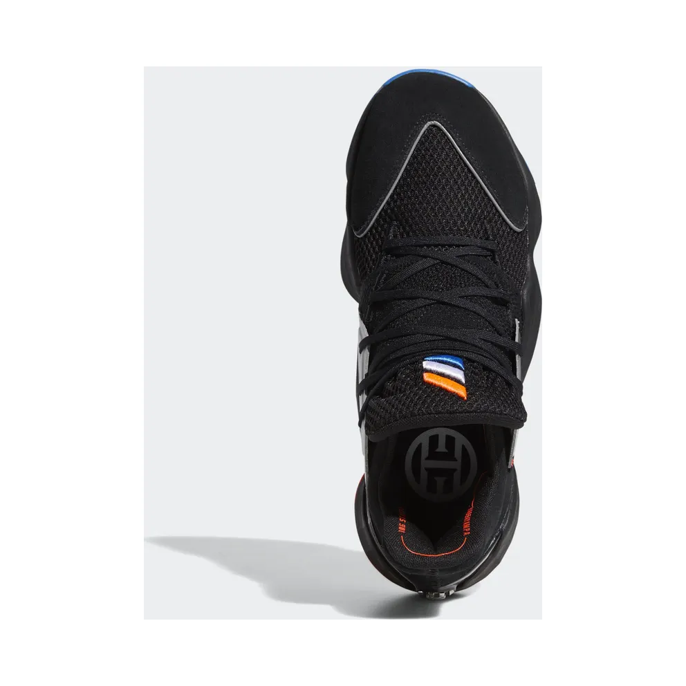 adidas Harden Vol. 4 Barbershop Core Black/Silver Metallic/Bright Blue (F97187)
