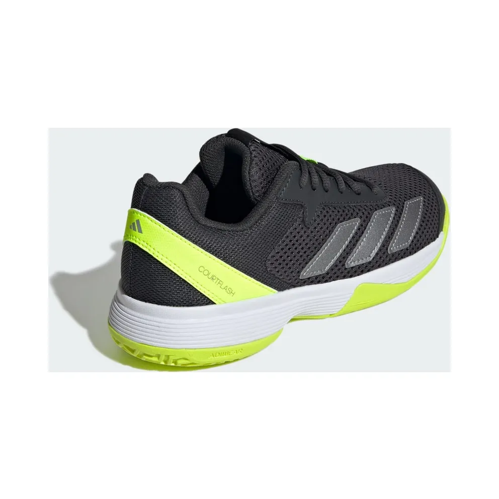 Adidas Courtflash Tennis Kids Carbon / Iron Metallic / Lucid Lemon (JI2449)