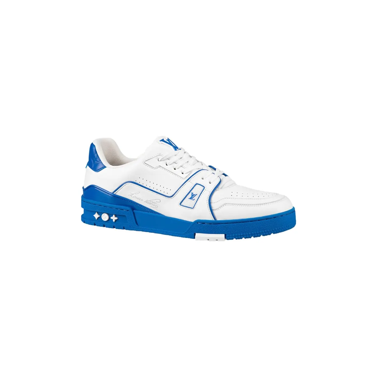 Louis Vuitton Trainer White Blue Signature (1A8SJV) (2)
