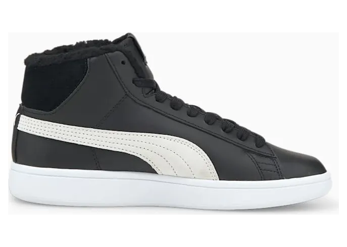 Puma Smash V2 Mid Fur Wit/Zwart (366895-02)