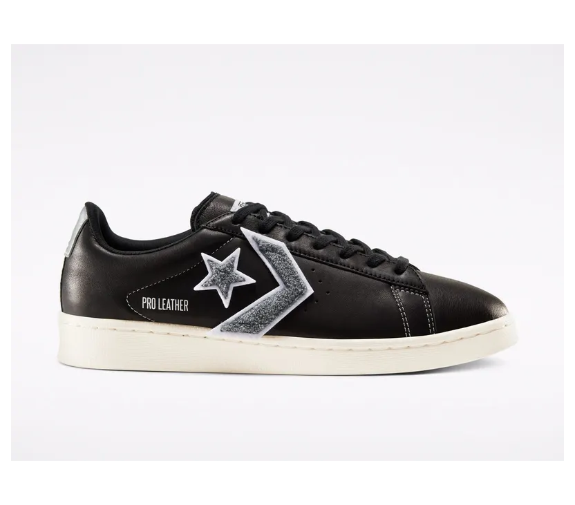 Converse Pro Leather Low ‘1980’s Pack – Black’ Black/Silver/Egret (167268C)