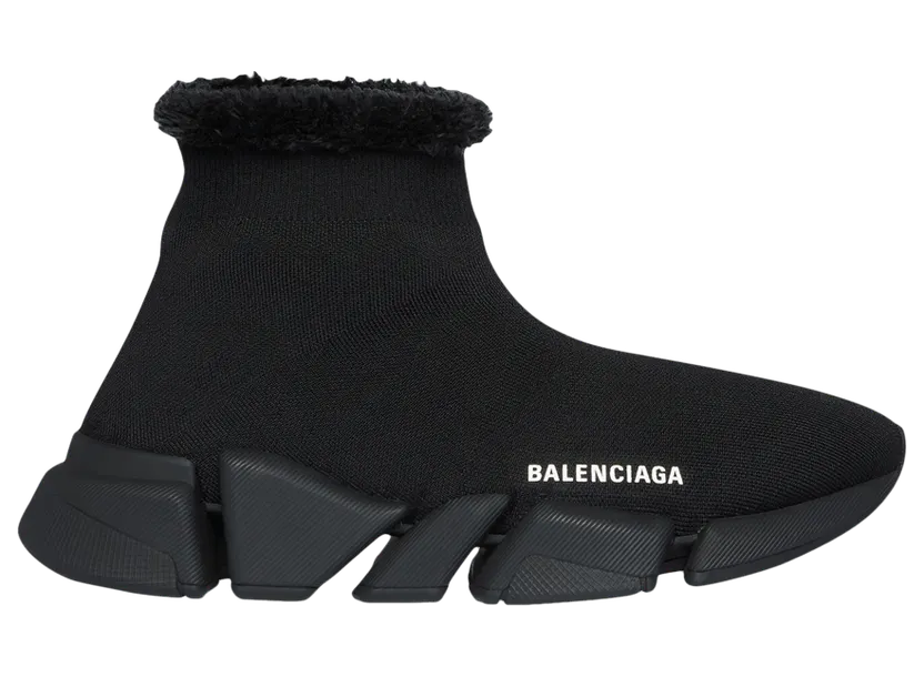 Balenciaga Speed 2.0 Recycled Fake Fur Black (W) (669789W2DI31000)