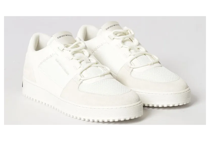 Emporio armani Mesh and Suede Sneakers White (EM004838AF24321M0360)