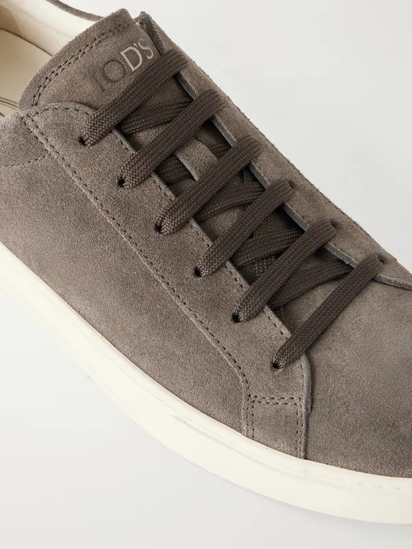 Tod’s Paneled Rubber-Trimmed Suede Sneakers Gray (XXM04L0HZ40RE0) (5)