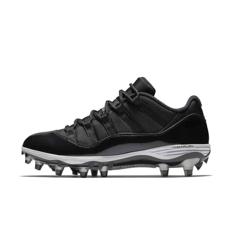 Jordan 11 Retro Low Cleat Black Black/White-Metallic Silver (AO1560-011)