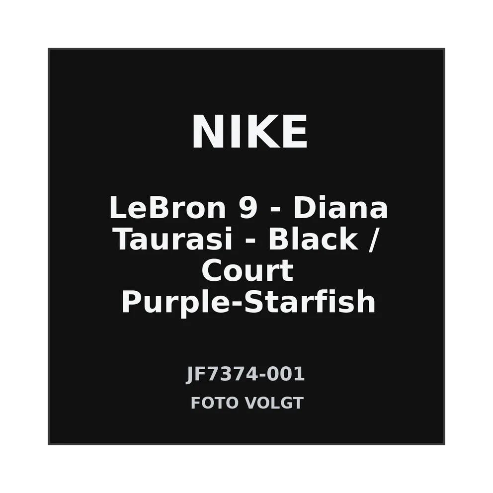 Nike LeBron 9 – Diana Taurasi – “Black / Court Purple-Starfish” (JF7374-001)